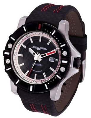 Jorg Gray Analogue JG9500-23 with Black Dial and Leather Strap