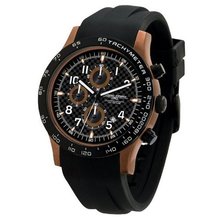 Jorg Gray JG2000-11 Chronograph Black Dial Bronze Finish Black Rubber Strap