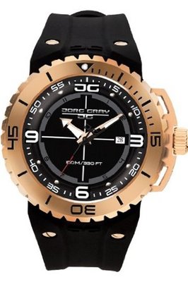 Jorg Gray Jg8700-12 47mm Solid Stainless Steel Rose Gold Case and Bezel, Features a Matte Two Tone Dial with Applied Luminous Index, Swiss Made Ronda 515 Three Hand Movement with Date Display, Sapphire Crystal Lens, Integrated Silicone Strap with Steel Bu