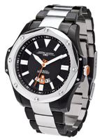 Jorg Gray JG9100-24 Round with Two-Tone Black/Silver Solid Stainless Steel Bracelet with Safety Clasp