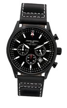 Jorg Gray Leather Chrono Black Dial #JG6500-11