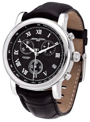 Jorg Gray Leather Chrono Black Dial #JG7200-13