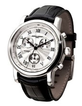 Jorg Gray Leather Chrono Silver Dial #JG7200-11