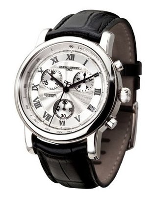 Jorg Gray Leather Chrono Silver Dial #JG7200-11