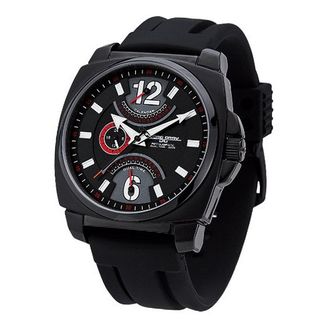 Jorg Gray Leather Multifunction Black Dial #JG1040-19