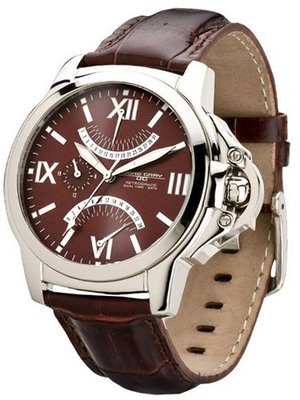 Jorg Gray Leather Multifunction Brown Dial #JG1850-15