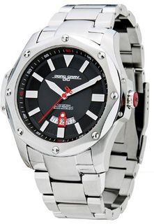 Jorg Gray Solid Stainless Steel Bracelet Black Dial #JG9100-21