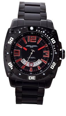 Jorg Gray Solid Stainless Steel Bracelet Black Dial #JG9800-24