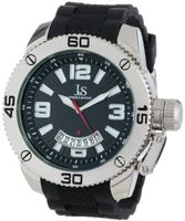 Joshua & Sons JS54SS Silver-Tone and Black Sport Strap