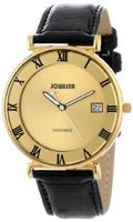 Jowissa J2.047.L Strada Gold Stainless-Steel Roman Numerals Patent Leather Date