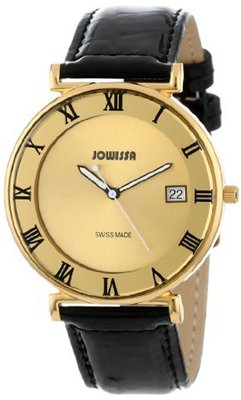 Jowissa J2.047.L Strada Gold Stainless-Steel Roman Numerals Patent Leather Date