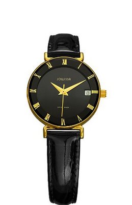 Jowissa J2.049.S Strada Black Sunray Roman Numerals Patent Leather Date Thin