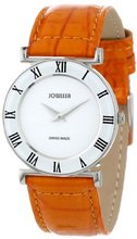 Jowissa J2.109.M Roma Colori Round Stainless Steel Orange Leather Roman Numeral