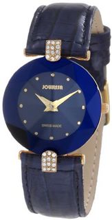 Jowissa J5.011.M Facet Strass Gold PVD Dimensional Glass Blue Leather Rhinestone