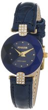 Jowissa J5.011.S Facet Strass Gold PVD Dimensional Glass Blue Leather Rhinestone