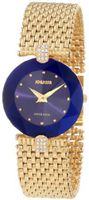 Jowissa J5.012.M Facet Strass Gold PVD Dimensional Glass Blue Dial Rhinestone