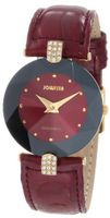 Jowissa J5.013.M Facet Strass Gold PVD Dimensional Glass Maroon Leather Rhinestone