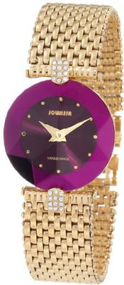 Jowissa J5.016.M Facet Strass Gold PVD Dimensional Glass Purple Dial Rhinestone
