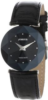 Jowissa J5.181.M Facet Stainless Steel Black Genuine Leather