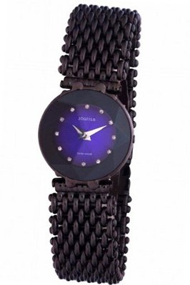 Jowissa J5.190.M Facet Black PVD Coated Stainless Steel Mesh Bracelet Blue Dial