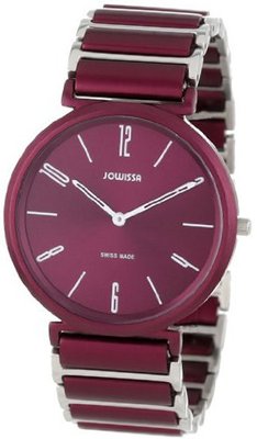 Jowissa J6.136.L Fina Round Stainless Steel and Raspberry Aluminum Bracelet