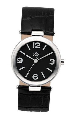 Joy Quartz with Black Dial Analogue Display and Black Leather Strap JW600