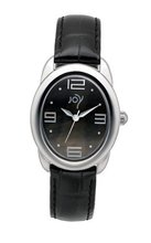 Joy Quartz with Black Dial Analogue Display and Black Leather Strap JW614
