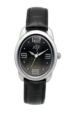 Joy Quartz with Black Dial Analogue Display and Black Leather Strap JW614