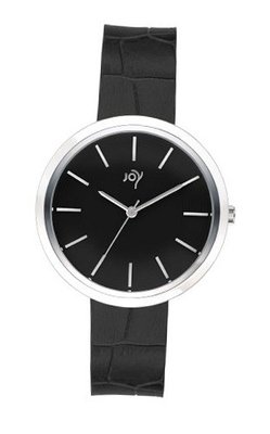 Joy Quartz with Black Dial Analogue Display and Black Leather Strap JW616