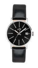 Joy Quartz with Black Dial Analogue Display and Black Leather Strap JW626