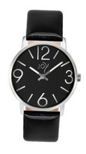 Joy Quartz with Black Dial Analogue Display and Black Leather Strap JW640