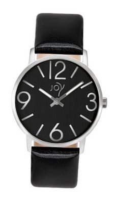 Joy Quartz with Black Dial Analogue Display and Black Leather Strap JW640