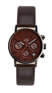 Joy Quartz with Brown Dial Chronograph Display and Brown Leather Strap JW633