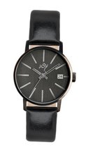 Joy Quartz with Grey Dial Analogue Display and Black Leather Strap JW639