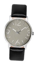 Joy Quartz with Grey Dial Analogue Display and Black Leather Strap JW641