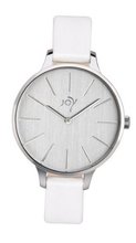 Joy Quartz with White Dial Analogue Display and White Leather Strap JW622