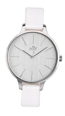 Joy Quartz with White Dial Analogue Display and White Leather Strap JW622