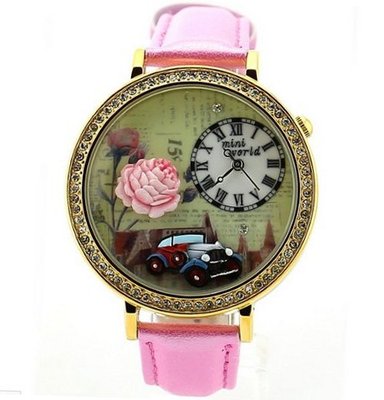Fashion Jewelry Diamond Romantic Flower for Girls Polymer Clay Wrist Pink