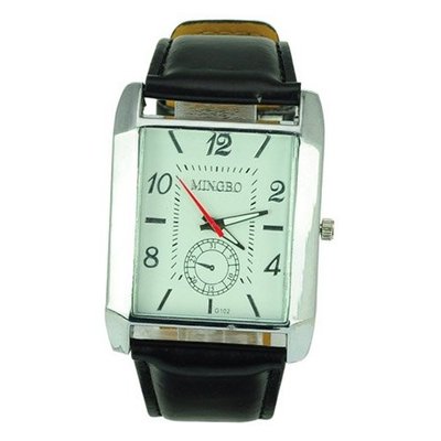 Fashionable PU Leather band Square Dial Quartz Movement Wrist -White