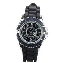 Silicone band Quartz Movement Wrist - Black