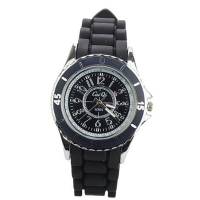 Silicone band Quartz Movement Wrist - Black