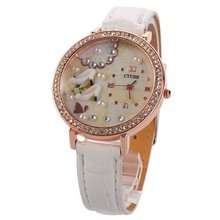 Stylish High-heeled Shoes Design Gilrs' Students' Quartz Polymer Clay White