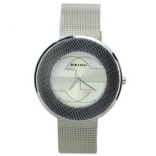 ujss Simple Novel Metal Band Round Dial Quartz Movement Wrist -White 