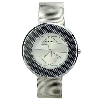 ujss Simple Novel Metal Band Round Dial Quartz Movement Wrist -White 