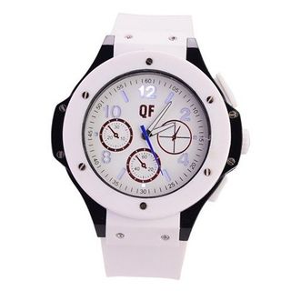 Wrist with Number Scale/Hard Silicone Band/Colorful EL Backlight-White