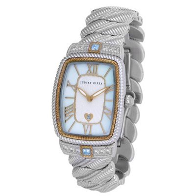 Judith Ripka - Steel & 14K Clad - Blue CZ - Swiss Part Mvt - L-size