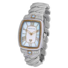 Judith Ripka - Steel & 14K Clad - Blue CZ - Swiss Part Mvt - M-size