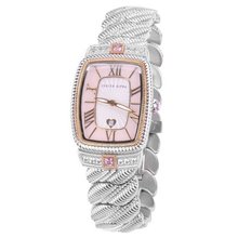 Judith Ripka - Steel & 14K Clad - Pink CZ - Swiss Part Mvt - M-size