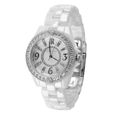 Judith Ripka - Steel & Ceramic - White Ceramic - Swiss Part Mvt - S-size