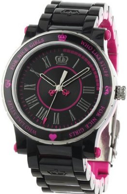 Juicy Couture 1900725 HRH Black and Hot Pink Plastic Bracelet